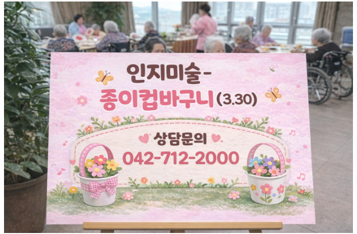 ♡ 인지미술활동(꽃바구니 만들기) 3.30